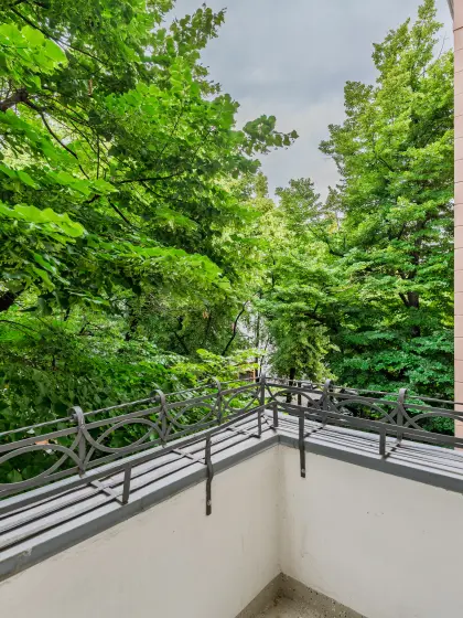 Grüner Ausblick vom Balkon